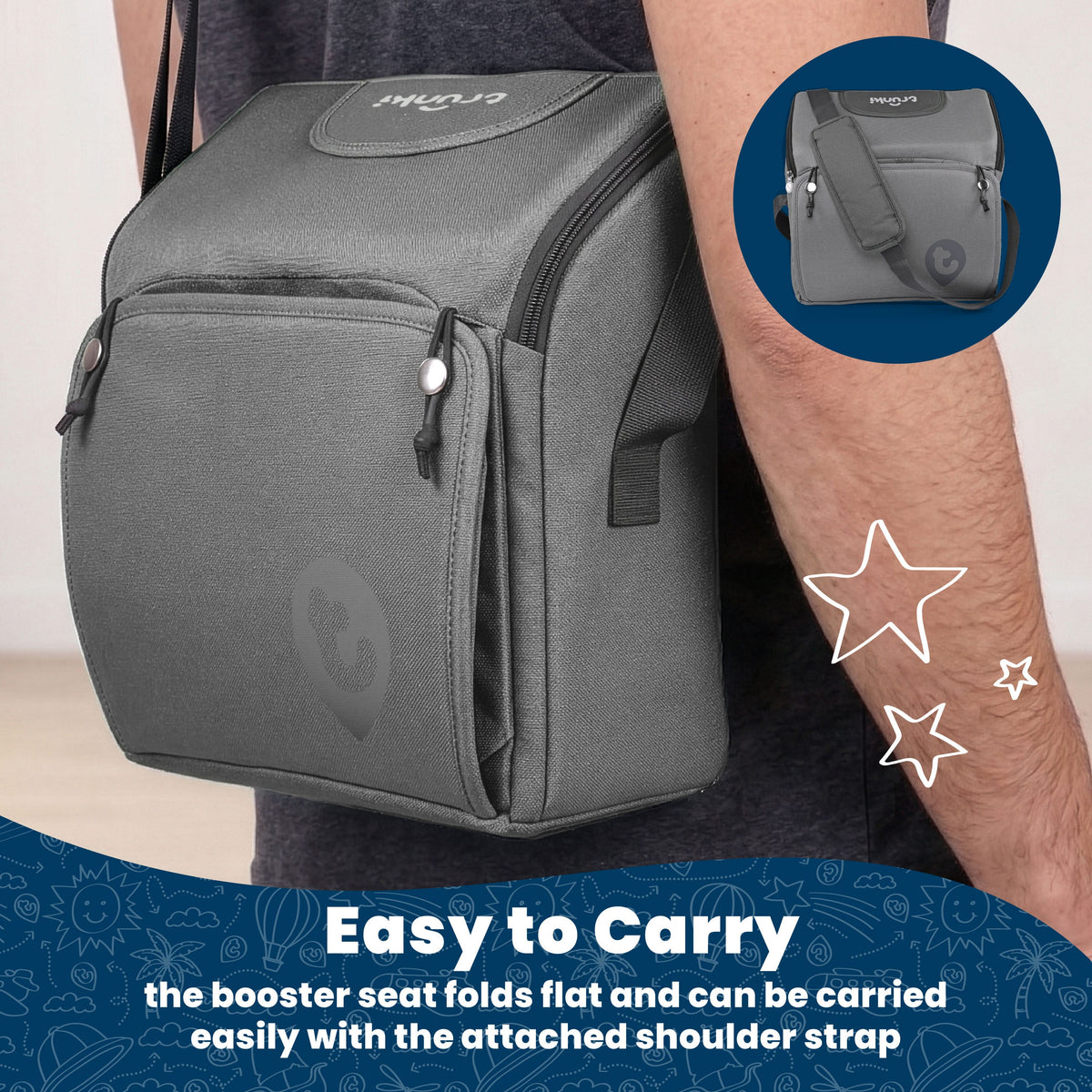 Trunki Travel Dining Booster Seat - Dark