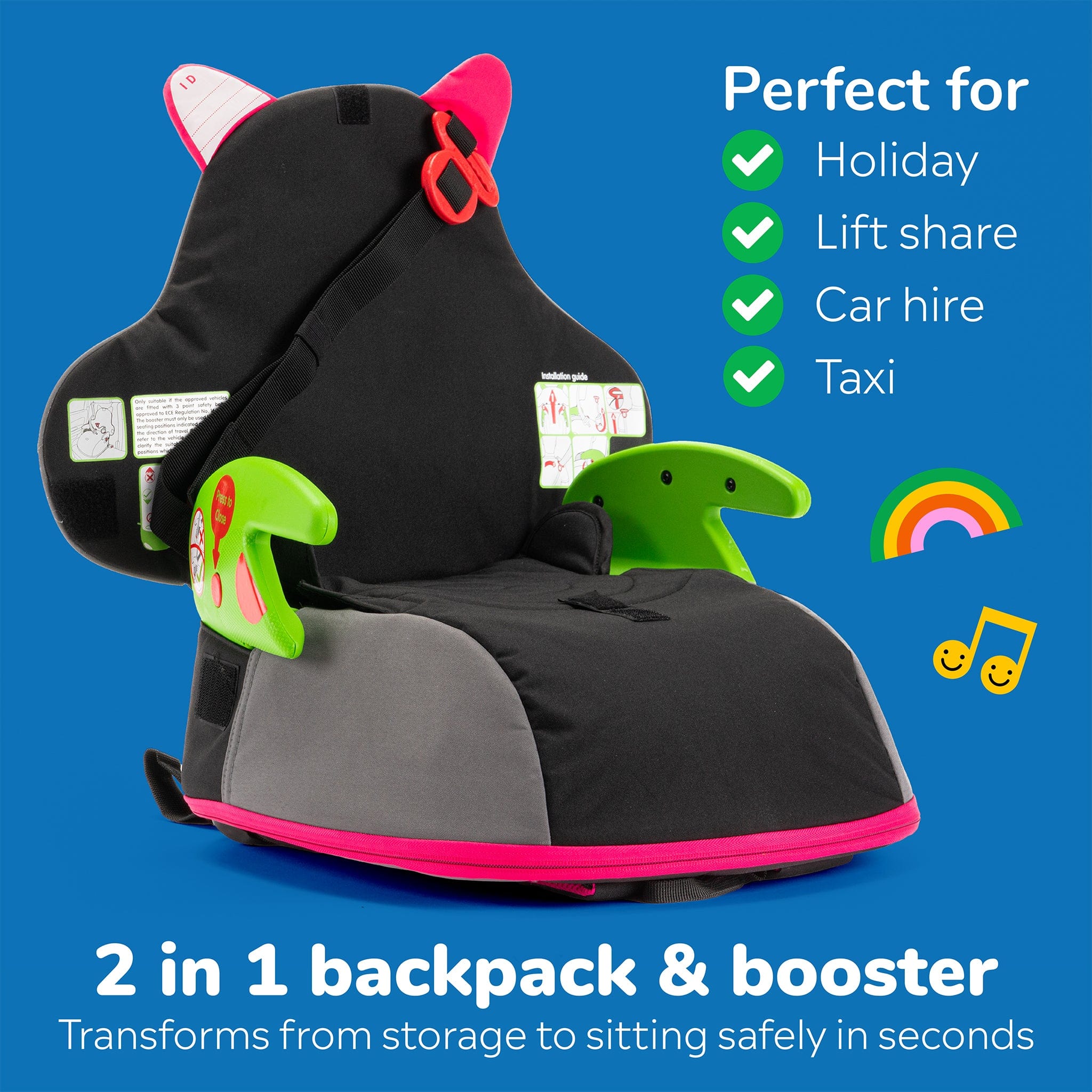 BoostApak Pink Car Seat