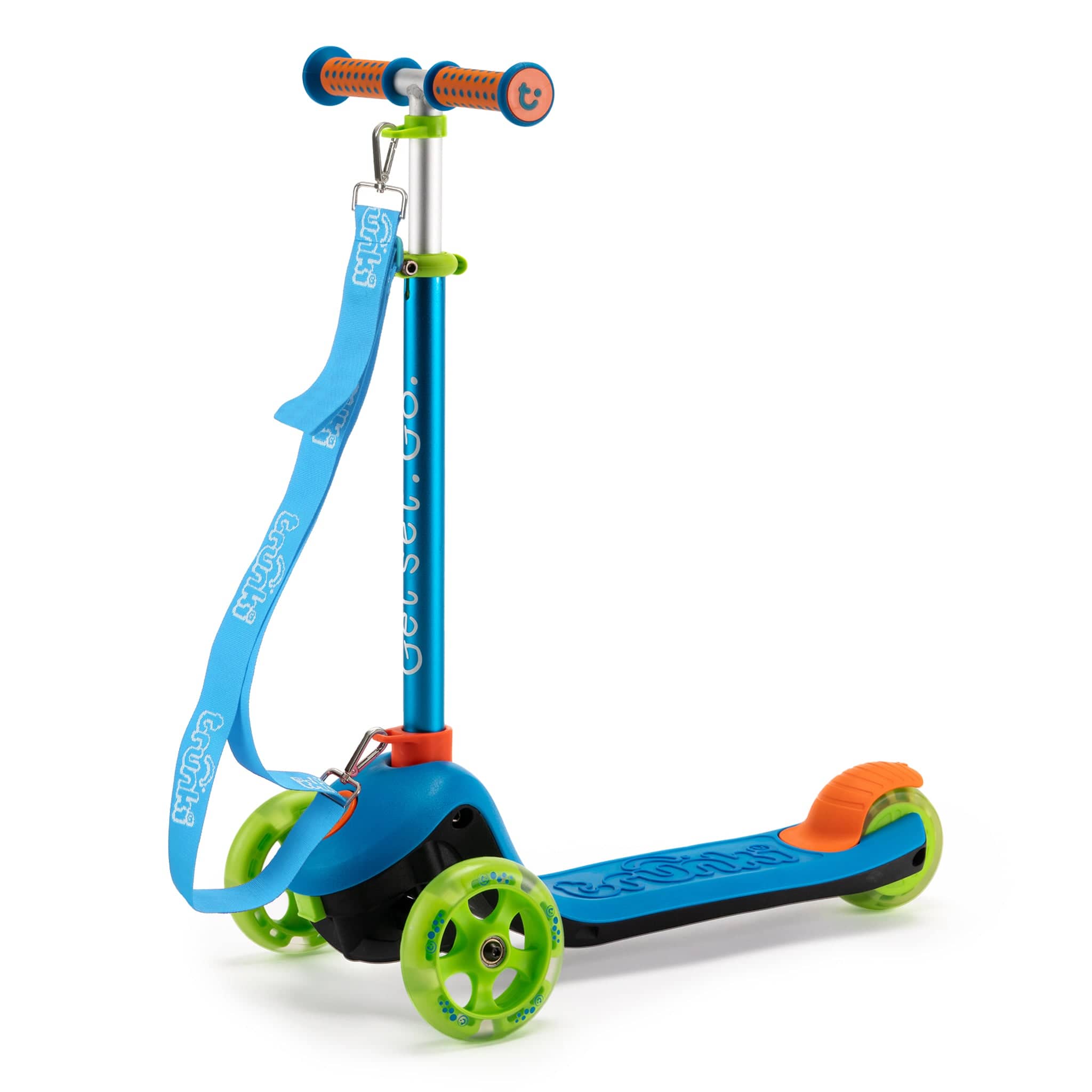 Small Blue Folding Scooter Compact Fun with Trunki
