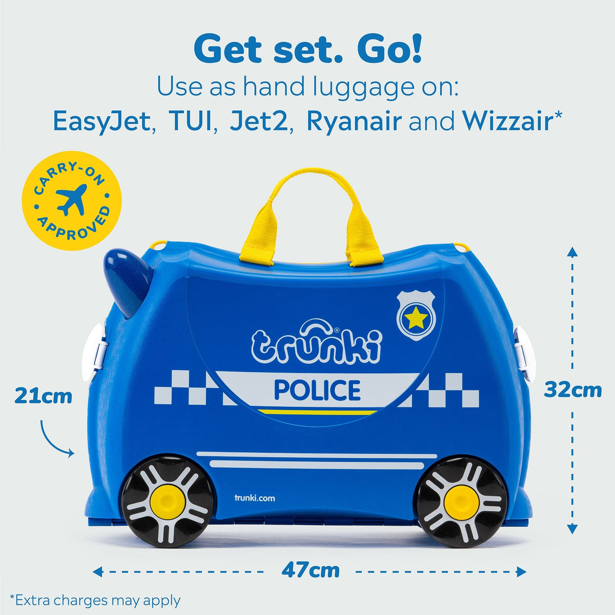 Trunki Ride-On Suitcase – Percy the Police Car