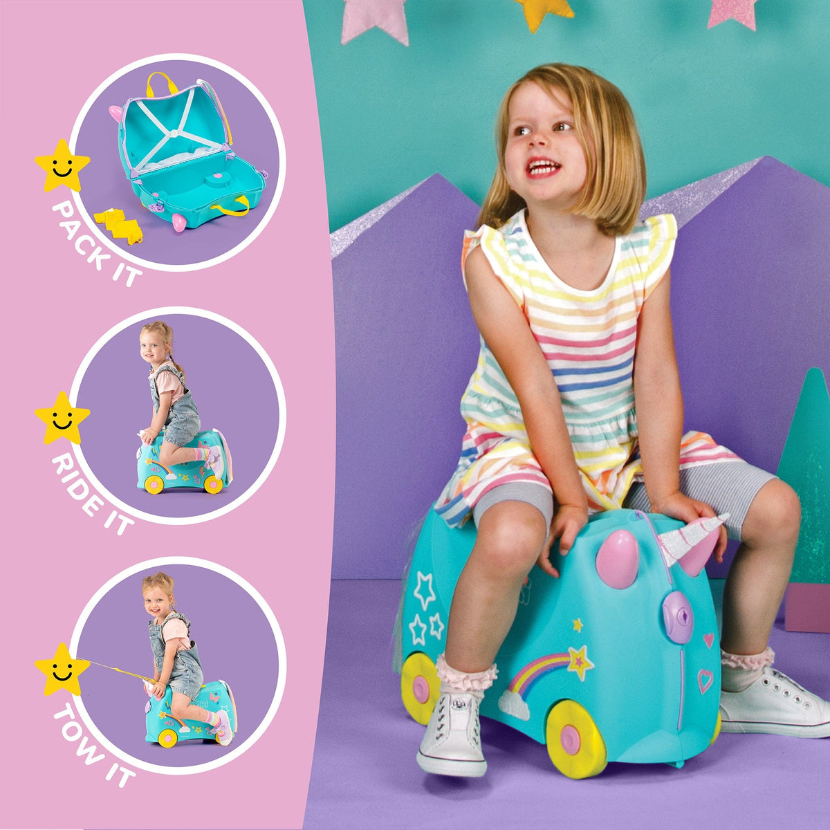 Trunki Ride-On Suitcase – Una the Unicorn