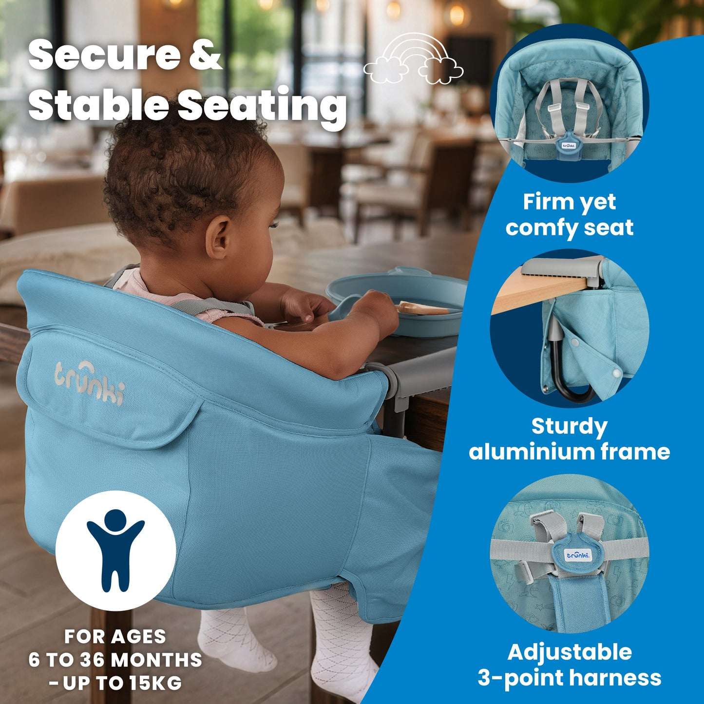 Trunki Clamp & Dine High Chair - Blue