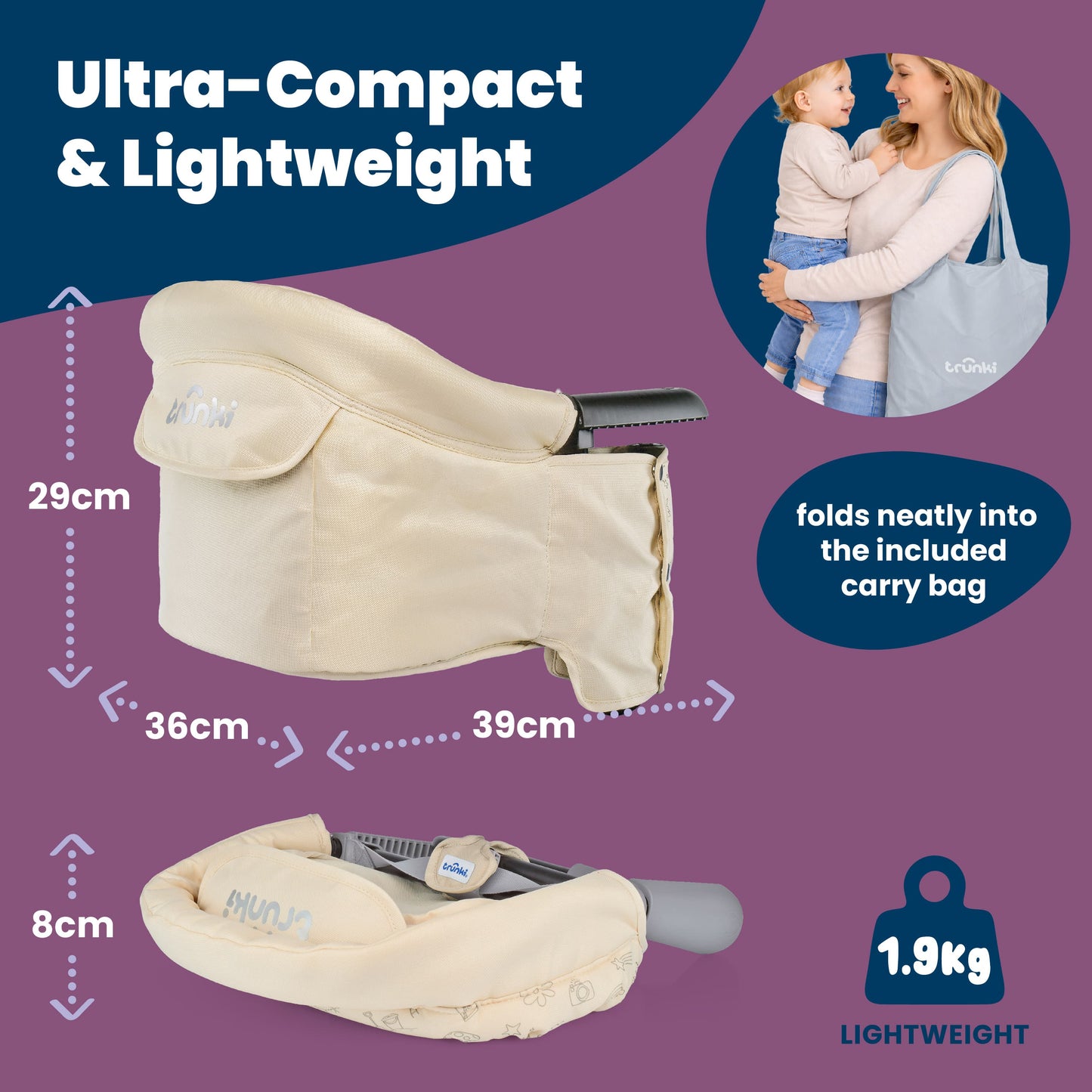 Trunki Clamp & Dine High Chair - Light