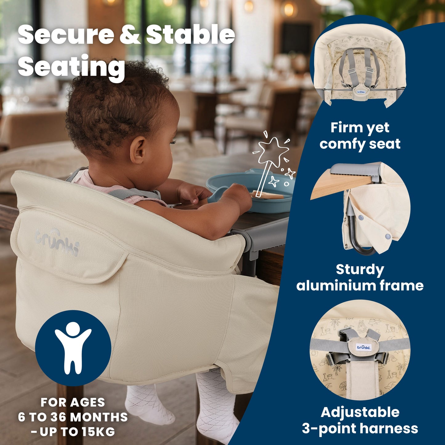 Trunki Clamp & Dine High Chair - Light
