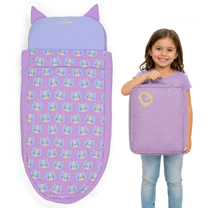 Trunki Kids’ Inflatable Travel Bed & Sleeping Bag - Cassie Cat (Purple)