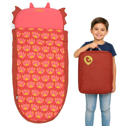 Trunki Kids’ Inflatable Travel Bed & Sleeping Bag - Dylan Dragon (Red)