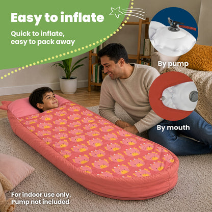 Trunki Kids’ Inflatable Travel Bed & Sleeping Bag - Dylan Dragon (Red)