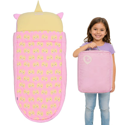 Trunki Kids’ Inflatable Travel Bed & Sleeping Bag - Una Unicorn (Pink)