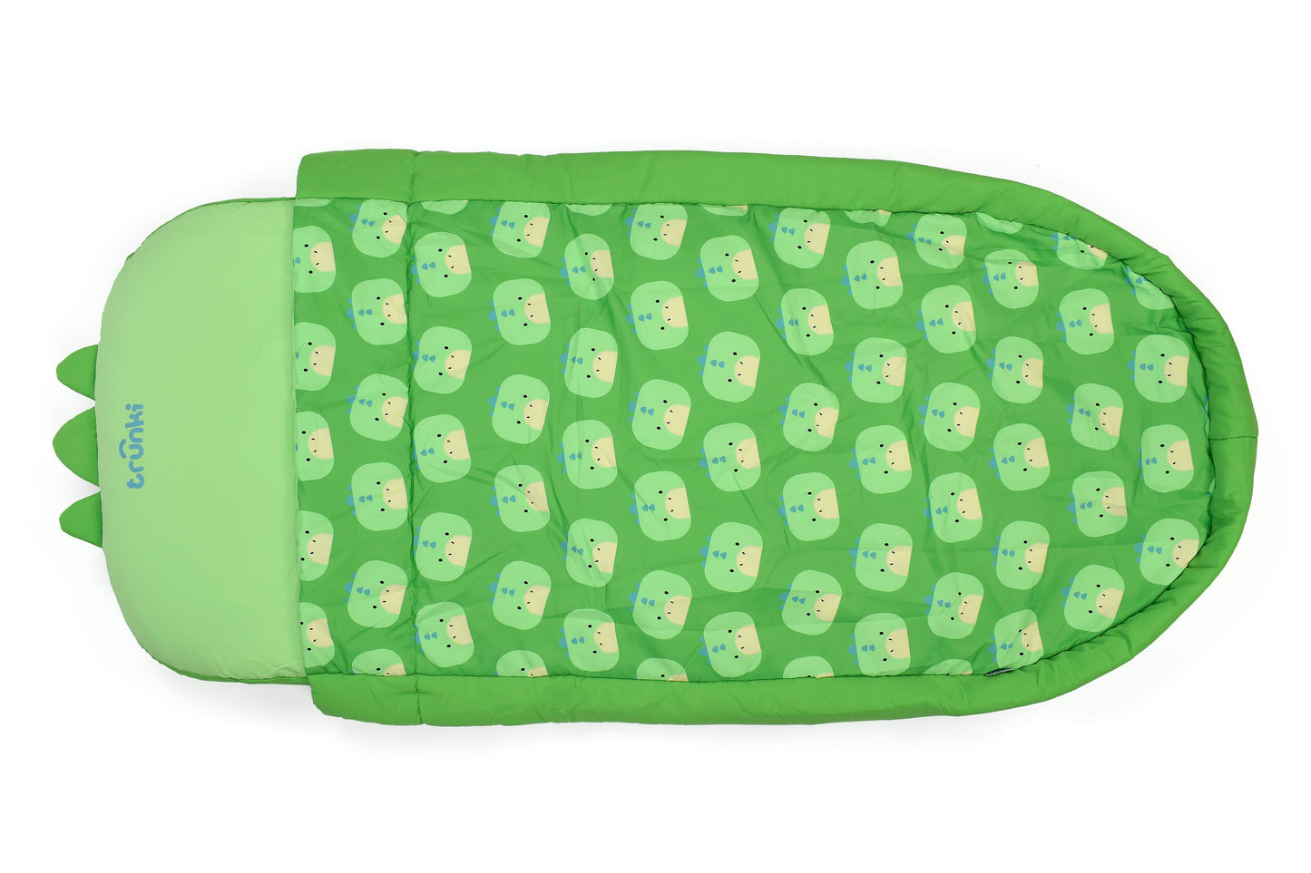 Trunki Kids’ Inflatable Travel Bed & Sleeping Bag - Dudley the Dinosaur (Green)