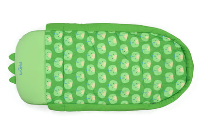 Trunki Kids’ Inflatable Travel Bed & Sleeping Bag - Dudley the Dinosaur (Green)