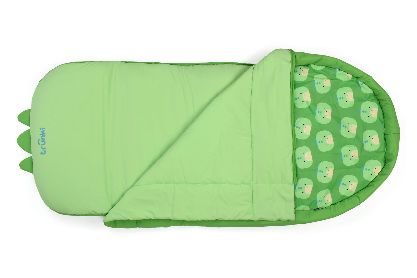 Trunki Kids’ Inflatable Travel Bed & Sleeping Bag - Dudley the Dinosaur (Green)