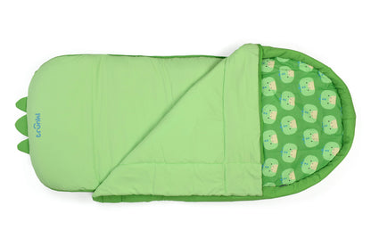 Trunki Kids’ Inflatable Travel Bed & Sleeping Bag - Dudley the Dinosaur (Green)