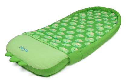 Trunki Kids’ Inflatable Travel Bed & Sleeping Bag - Dudley the Dinosaur (Green)